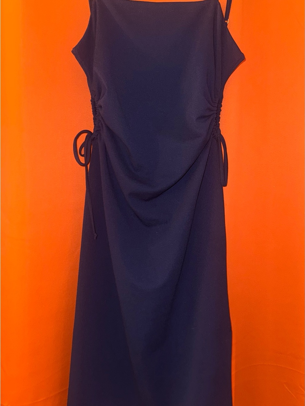 Altar'd State Navy Side-Tie Midi Slip Dress